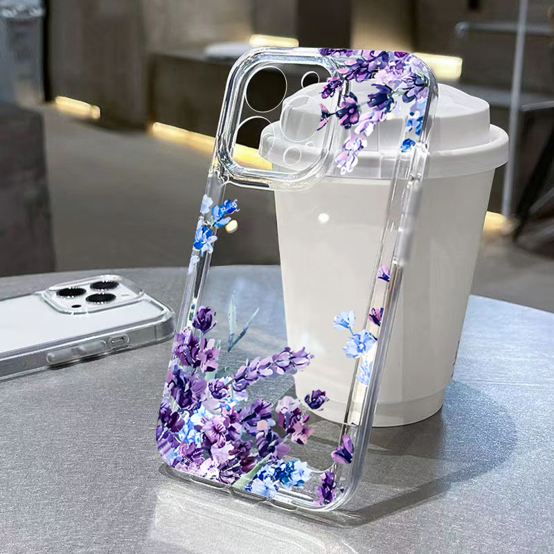 Perfume Pure Xs - Мягкий силиконовый чехол с фиолетовым цветком